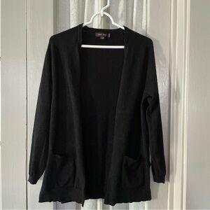 Love Tree Black Open-Front Cardigan